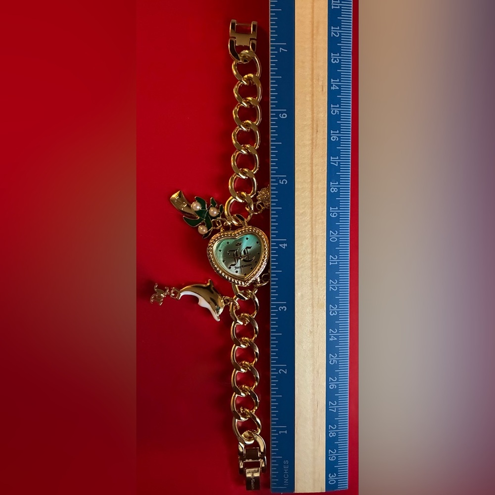 Juicy Couture Gold and Green Charm Bracelet - Picture 8 of 10